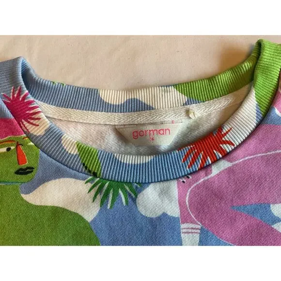 Gorman Graphic Pullover SZ 14 (L) -Whimsical, Cozy, Pattern, Abstract Loungewear - Picture 3 of 6